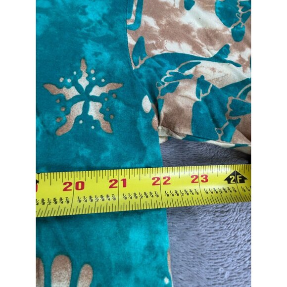 Vintage Hawaiian Dolphin Shirt Green & Beige Mens M Camp Resort - Picture 8 of 9